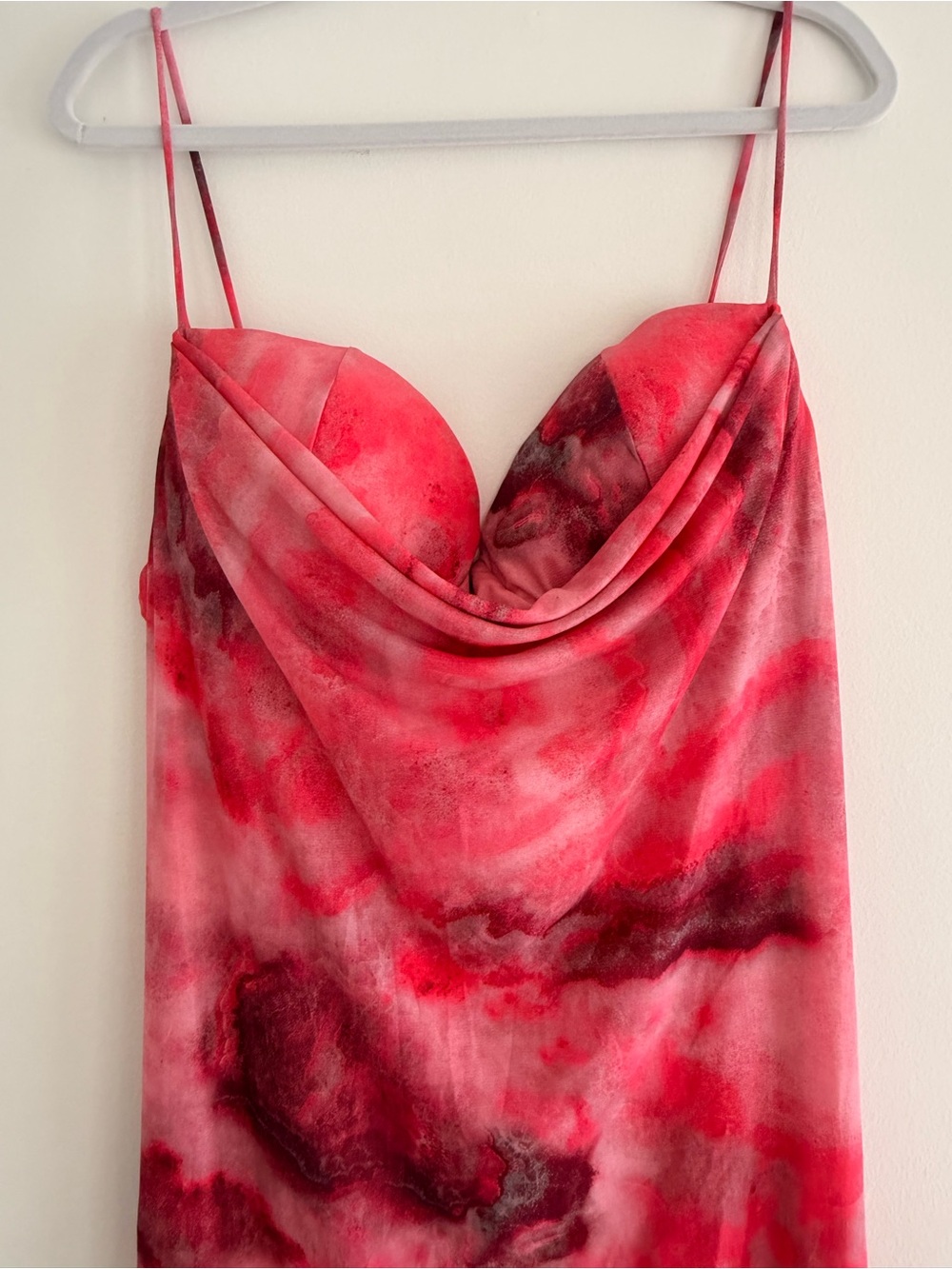 Fashion Nova Coral Pink Cowl Neck Maxi Dress